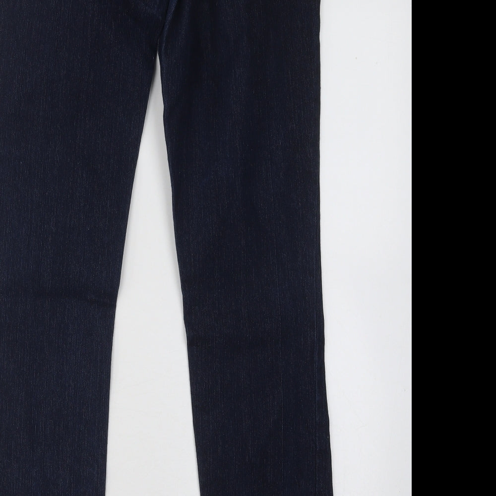 Dorothy Perkins Womens Blue Cotton Straight Jeans Size 12 L27 in Regular Button