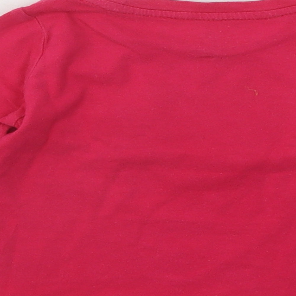 Gap Girls Pink Cotton Basic T-Shirt Size 12-18 Months Round Neck Pullover - Love Heart