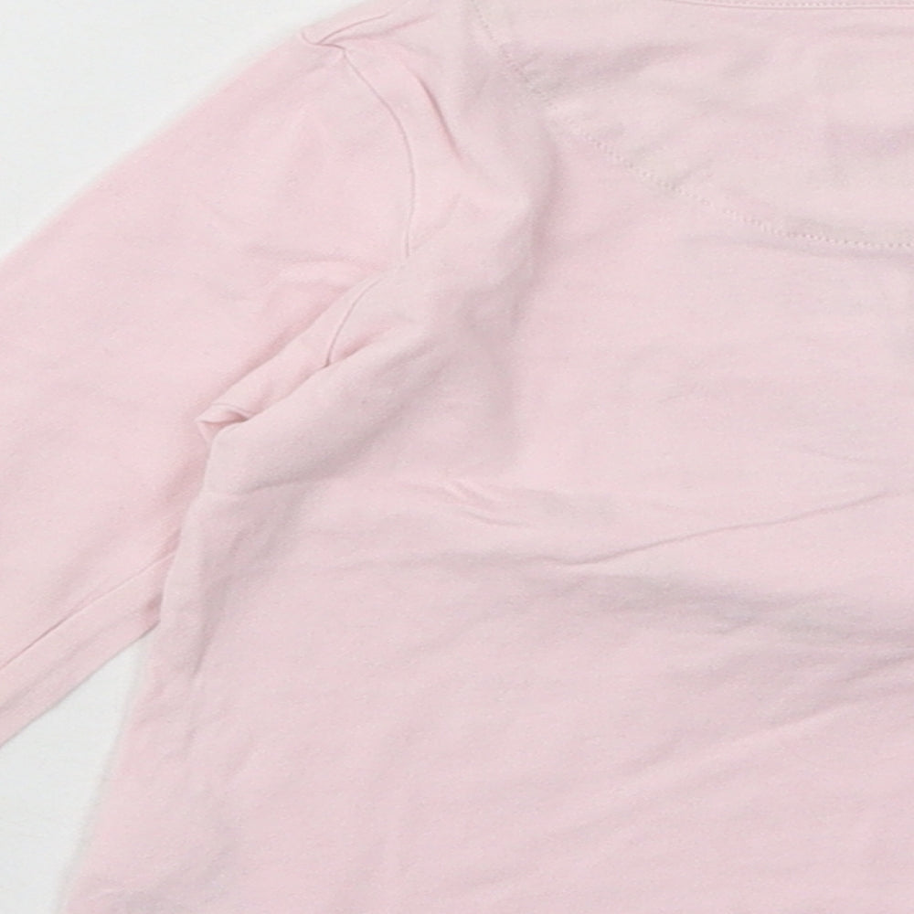 NEXT Girls Pink Cotton Basic T-Shirt Size 12-18 Months Round Neck Pullover - Apple