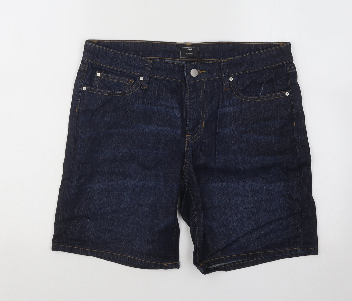 Gap Womens Blue Cotton Bermuda Shorts Size 12 Regular Button