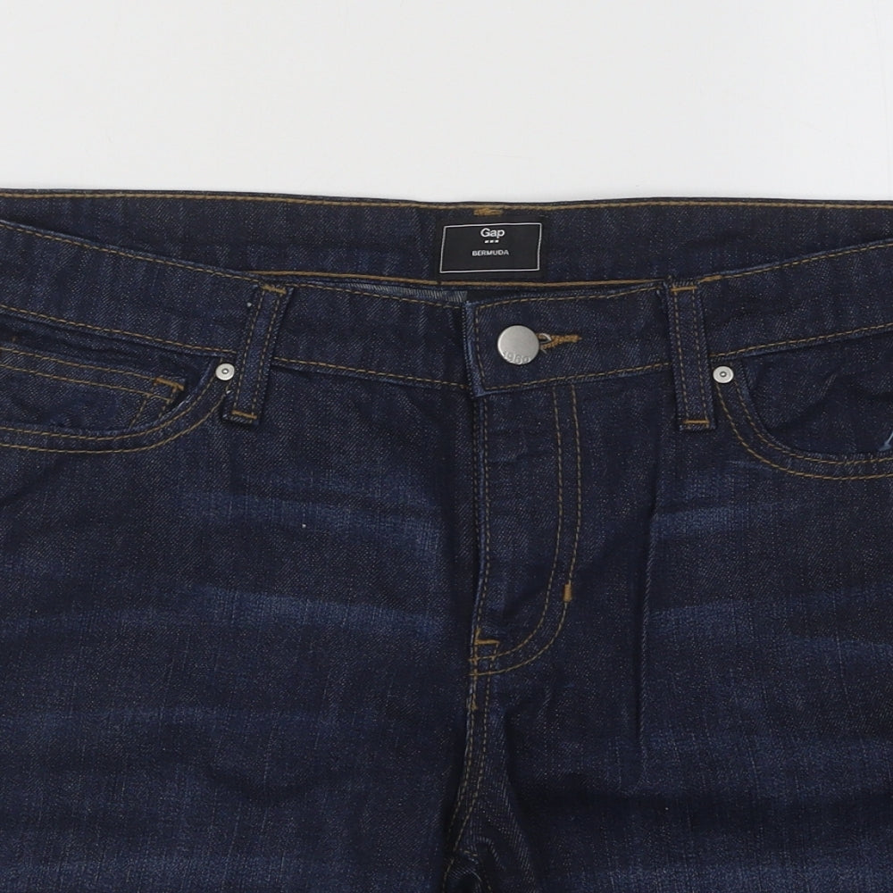 Gap Womens Blue Cotton Bermuda Shorts Size 12 Regular Button