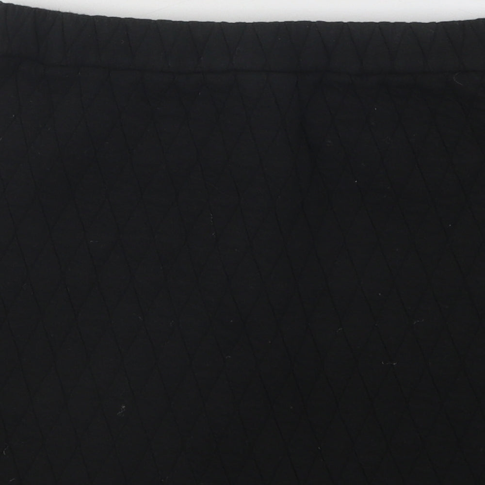 Dunnes Stores Girls Black Geometric Cotton A-Line Skirt Size 10-11 Years Regular Button - Love Heart