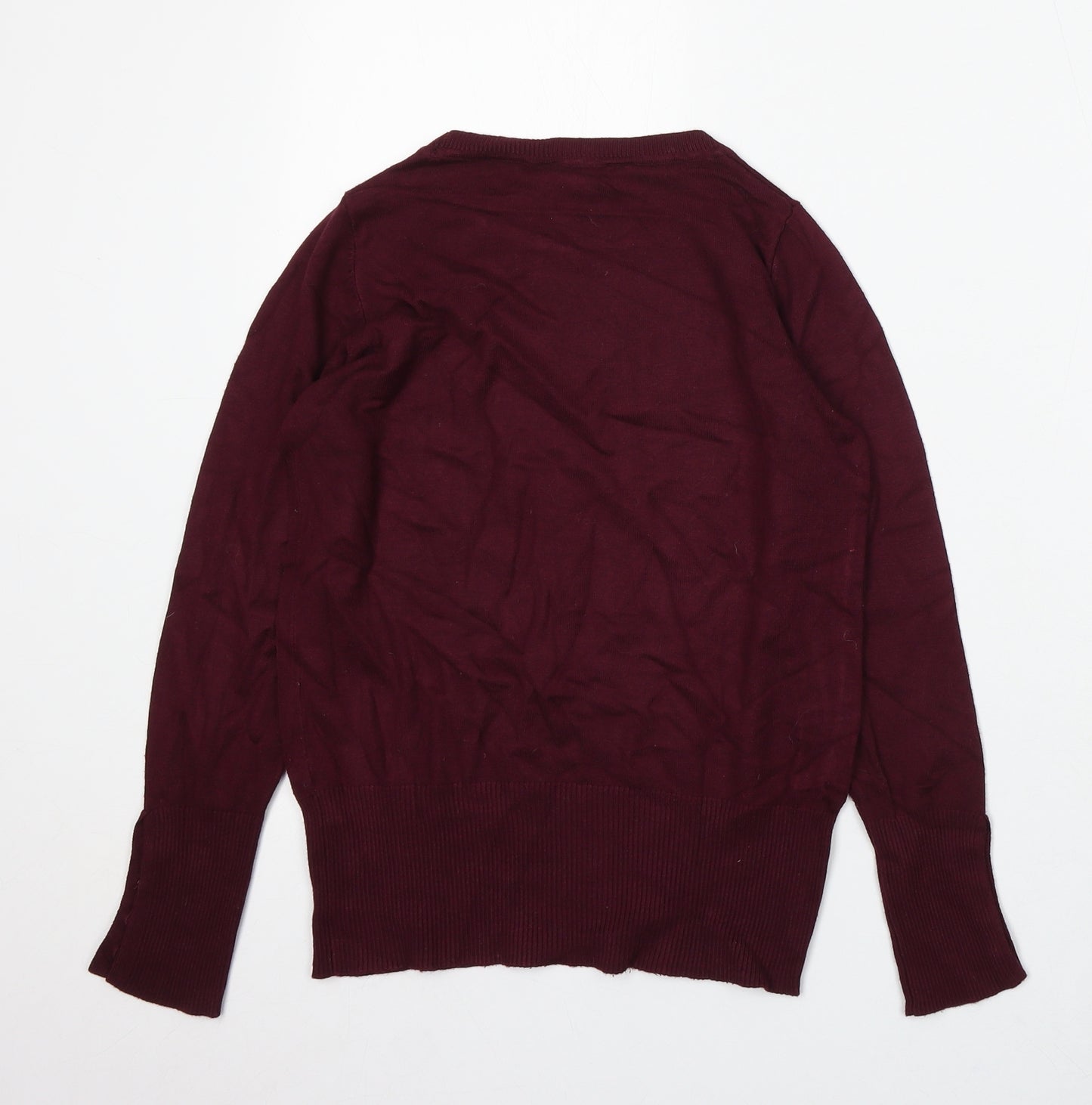 Dorothy Perkins Womens Red Round Neck Viscose Pullover Jumper Size 6