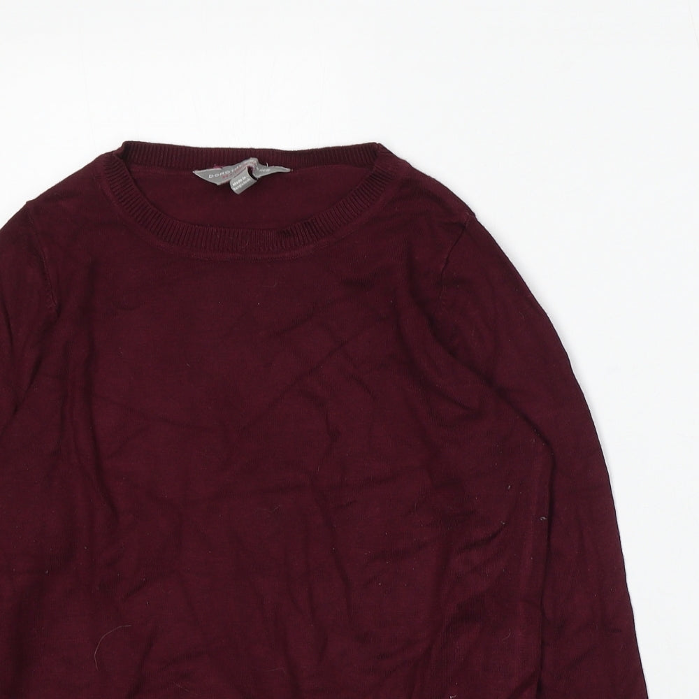Dorothy Perkins Womens Red Round Neck Viscose Pullover Jumper Size 6