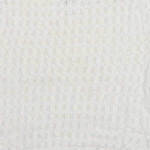 Primark Womens White Round Neck Viscose Pullover Jumper Size XS
