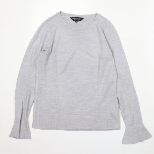 Dorothy Perkins Womens Grey Round Neck Acrylic Pullover Jumper Size 6