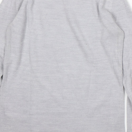 Dorothy Perkins Womens Grey Round Neck Acrylic Pullover Jumper Size 6