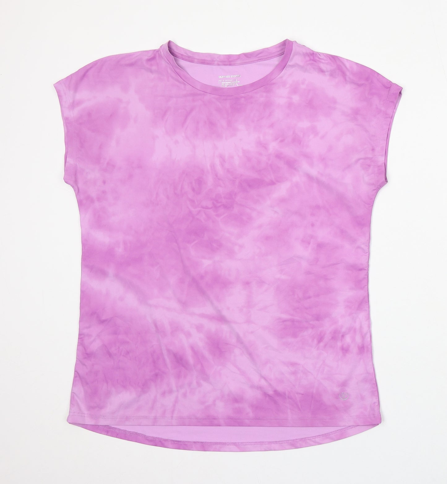 Dunnes Stores Womens Purple Polyester Basic T-Shirt Size XS Round Neck