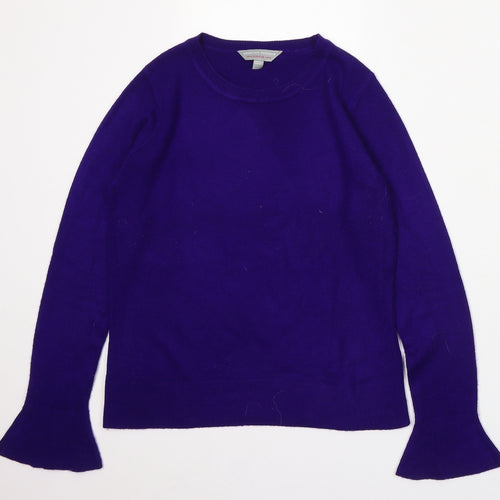 Dorothy Perkins Womens Purple Round Neck Acrylic Pullover Jumper Size 8