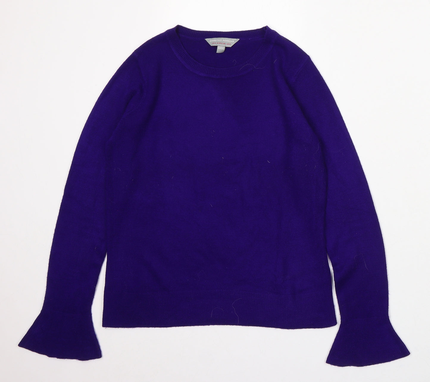 Dorothy Perkins Womens Purple Round Neck Acrylic Pullover Jumper Size 8
