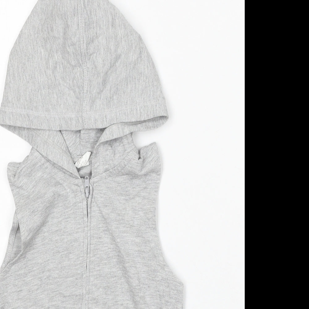 H&M Boys Grey Cotton Full Zip Jumper Size 18-24 Months Zip