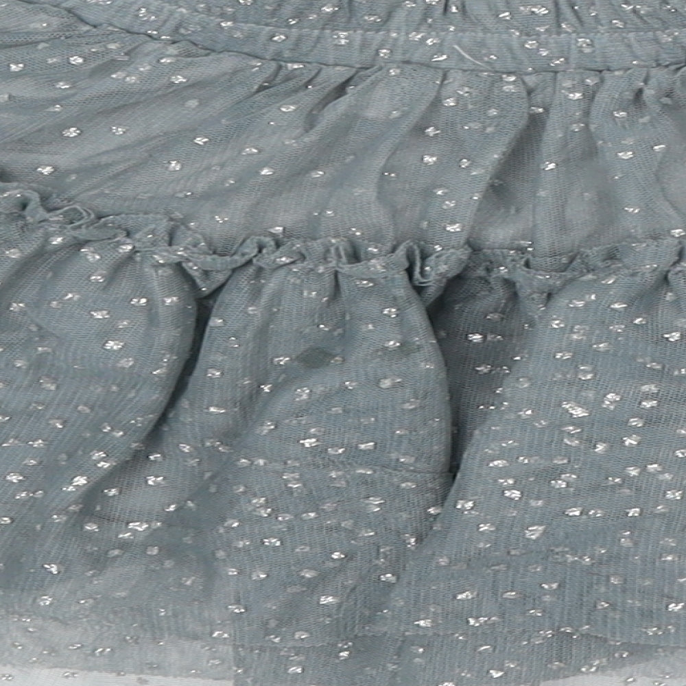 Dunnes Stores Girls Grey Geometric Polyester Skater Skirt Size 6 Years Regular