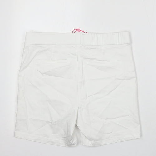 Savioa Womens White Cotton Bermuda Shorts Size 10 L6 in Regular Zip
