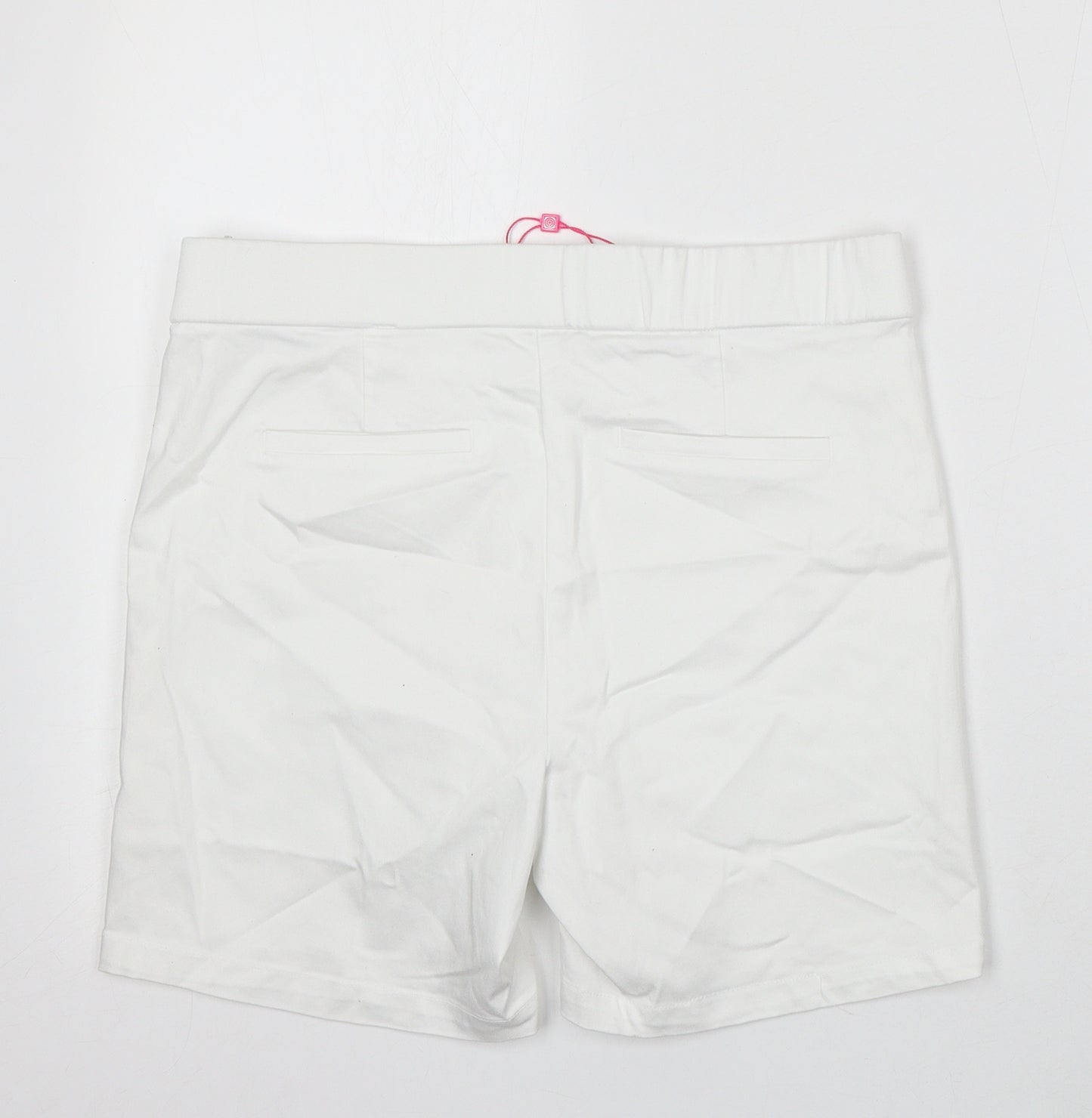 Savioa Womens White Cotton Bermuda Shorts Size 10 L6 in Regular Zip
