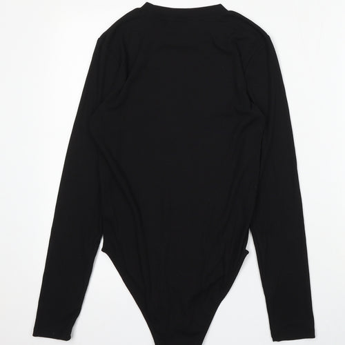 F&F Womens Black Polyester Playsuit One-Piece Size 8 Snap