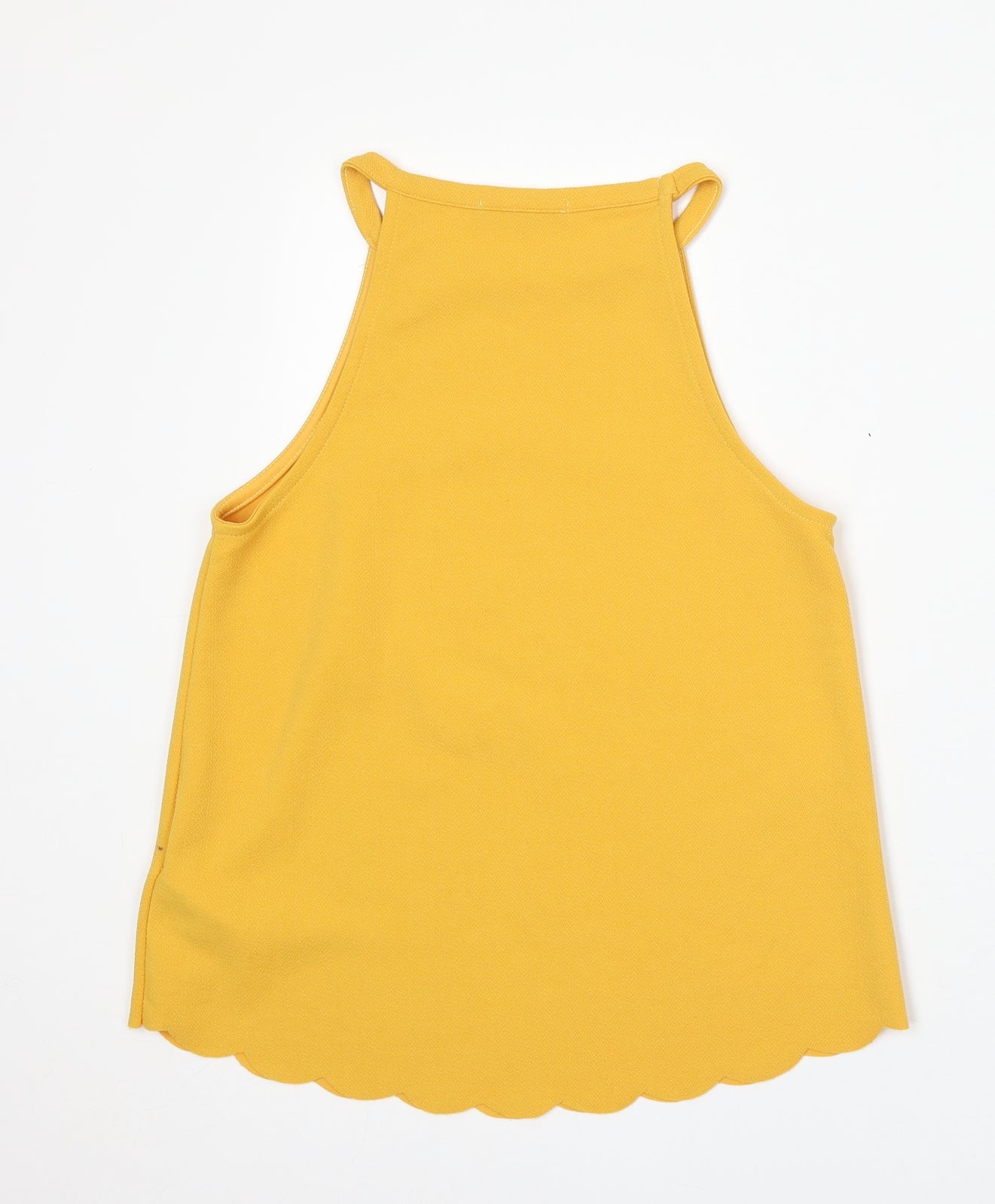 New Look Womens Yellow Polyester Camisole Blouse Size 8 Round Neck