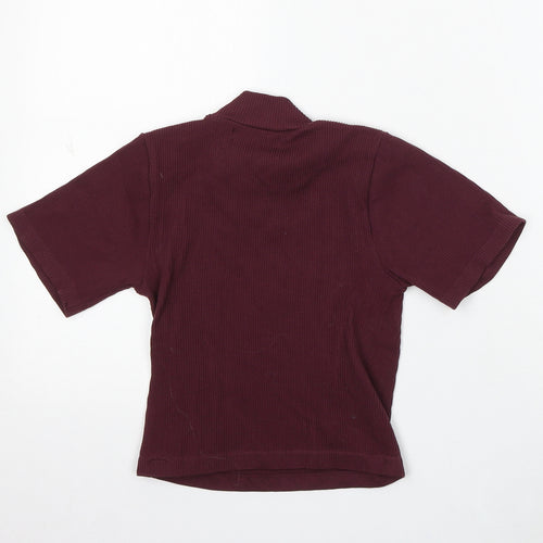 Dunnes Stores Womens Purple Mock Neck Polyester Pullover Jumper Size XS
