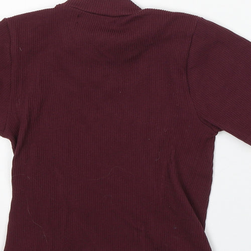 Dunnes Stores Womens Purple Mock Neck Polyester Pullover Jumper Size XS