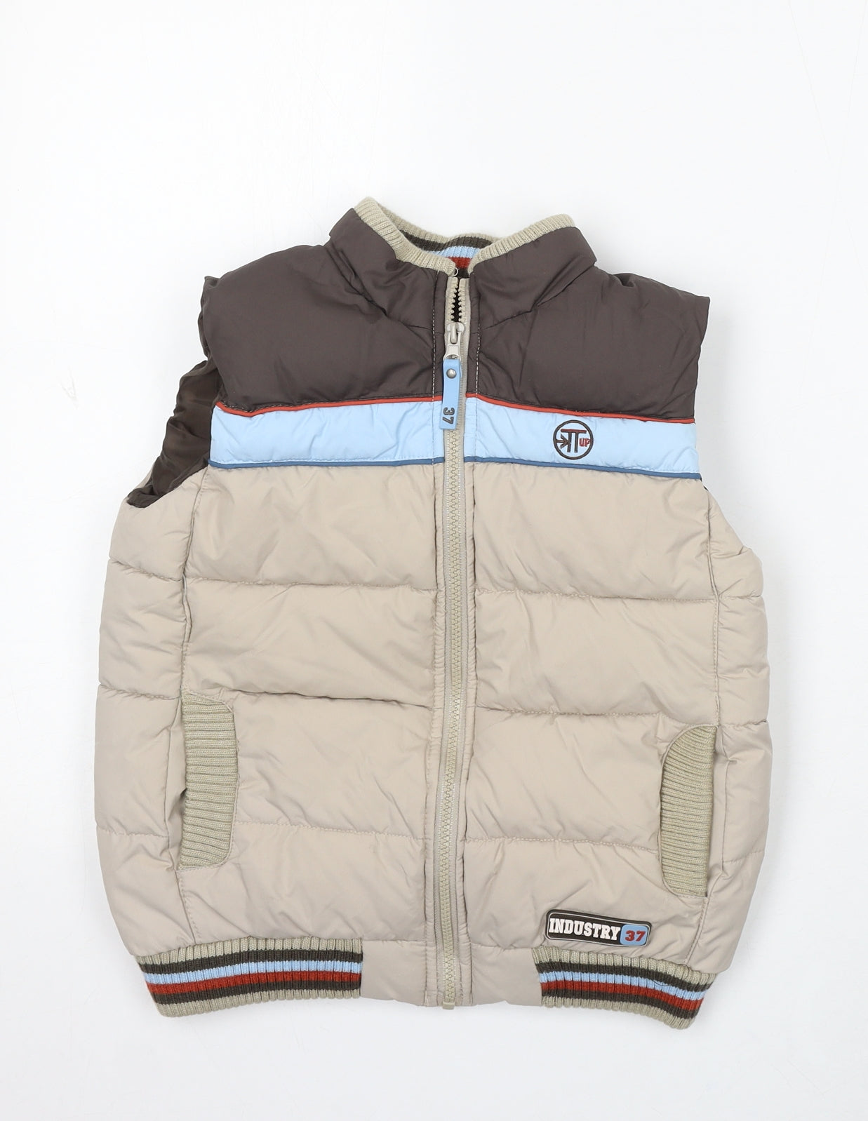 Dunnes Stores Boys Beige Gilet Jacket Size 7 Years Zip