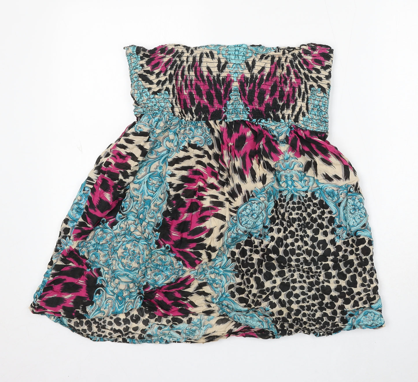 Peacocks Womens Multicoloured Animal Print Viscose Skater Skirt Size 18