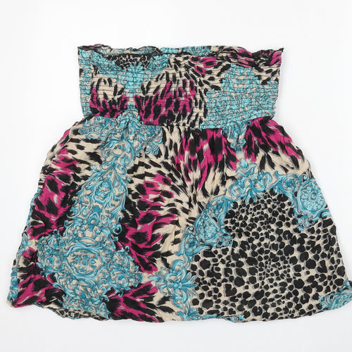 Peacocks Womens Multicoloured Animal Print Viscose Skater Skirt Size 18