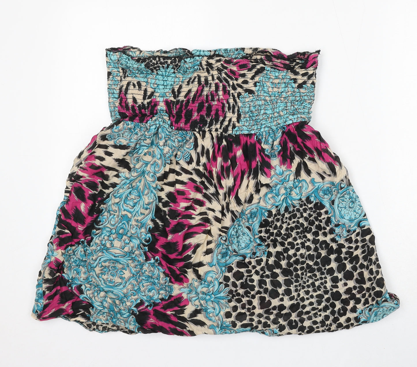 Peacocks Womens Multicoloured Animal Print Viscose Skater Skirt Size 18
