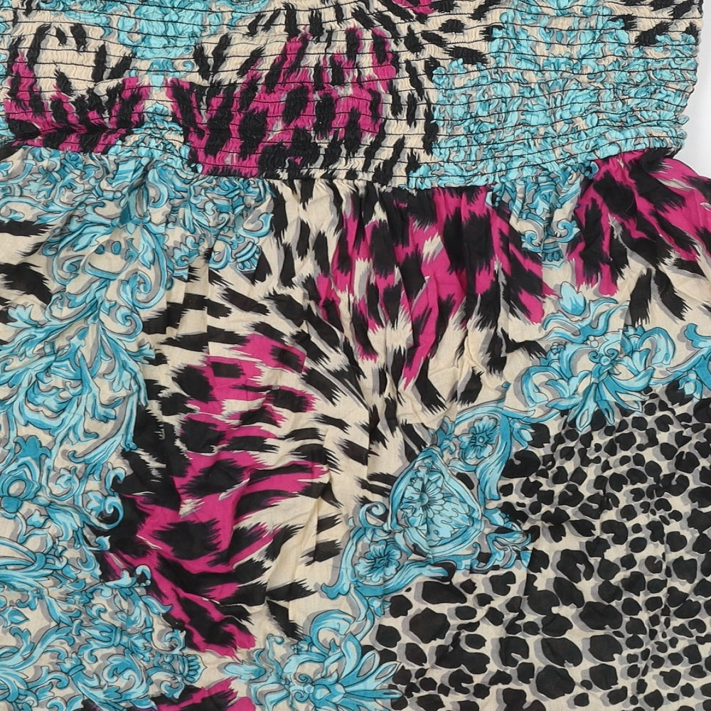 Peacocks Womens Multicoloured Animal Print Viscose Skater Skirt Size 18