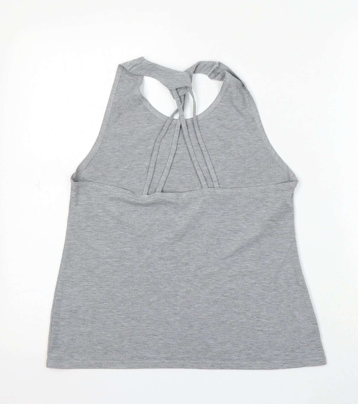 Boohoo Womens Grey Cotton Basic Tank Size 12 Round Neck