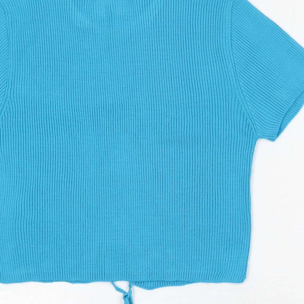 Primark Womens Blue Round Neck Acrylic Pullover Jumper Size 12