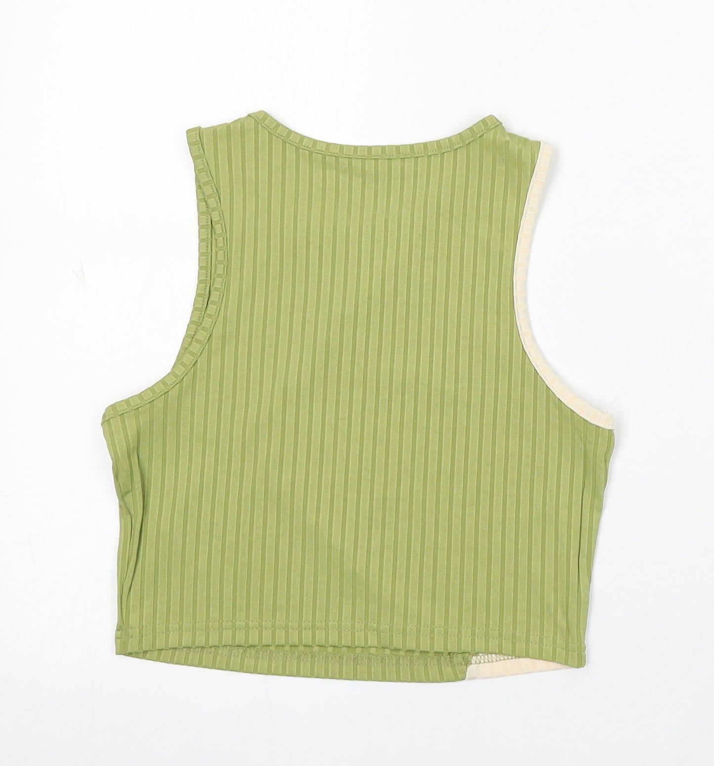 SheIn Womens Green Polyester Basic Tank Size M Round Neck