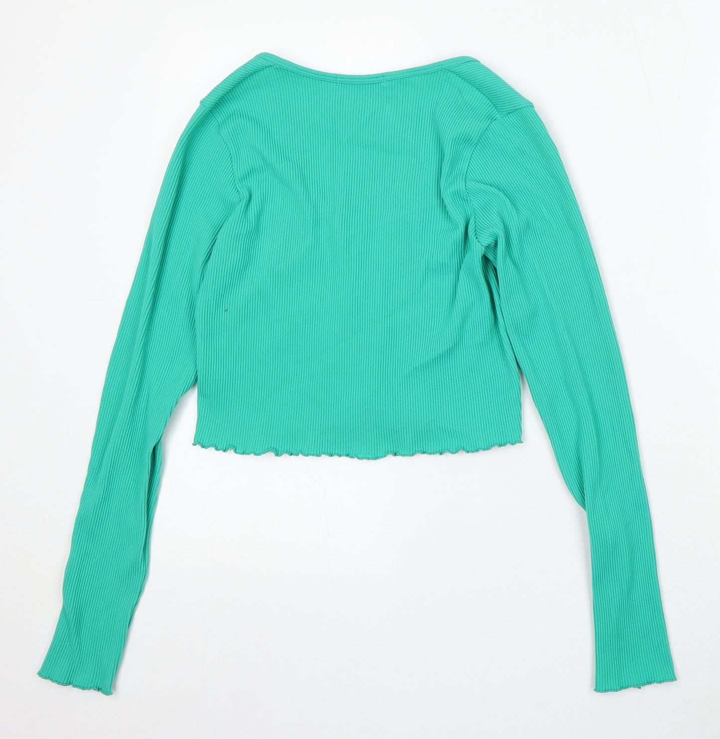 Dunnes Stores Womens Green V-Neck Polyamide Cardigan Jumper Size M