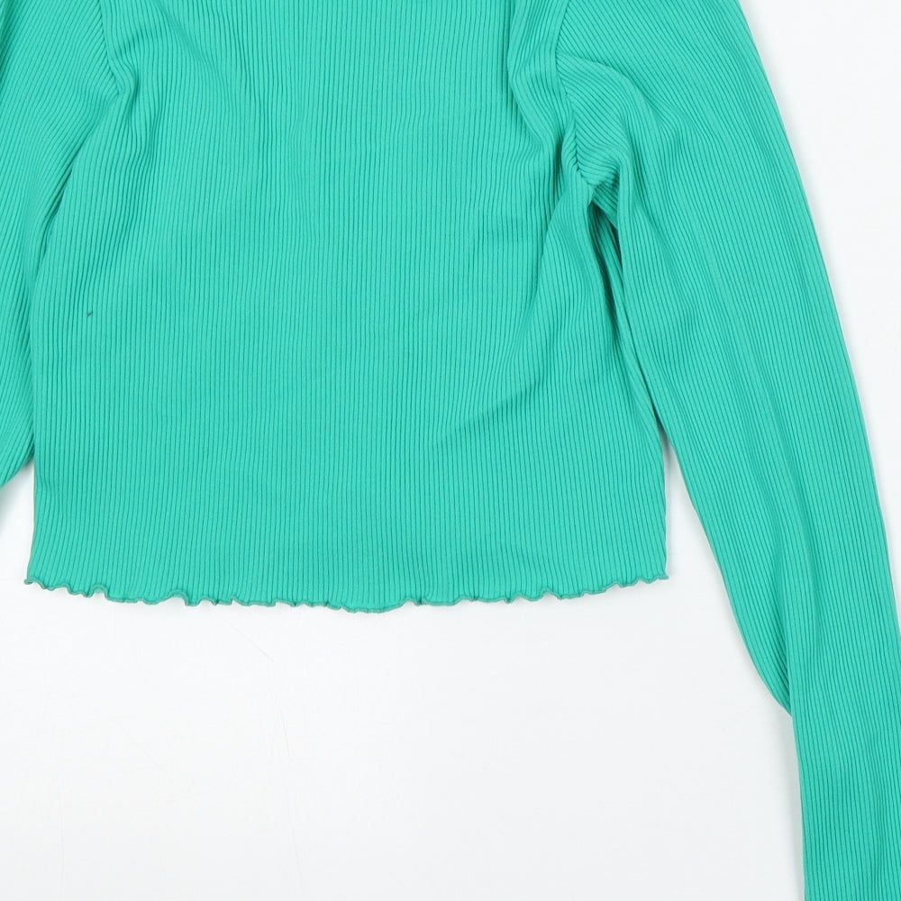 Dunnes Stores Womens Green V-Neck Polyamide Cardigan Jumper Size M