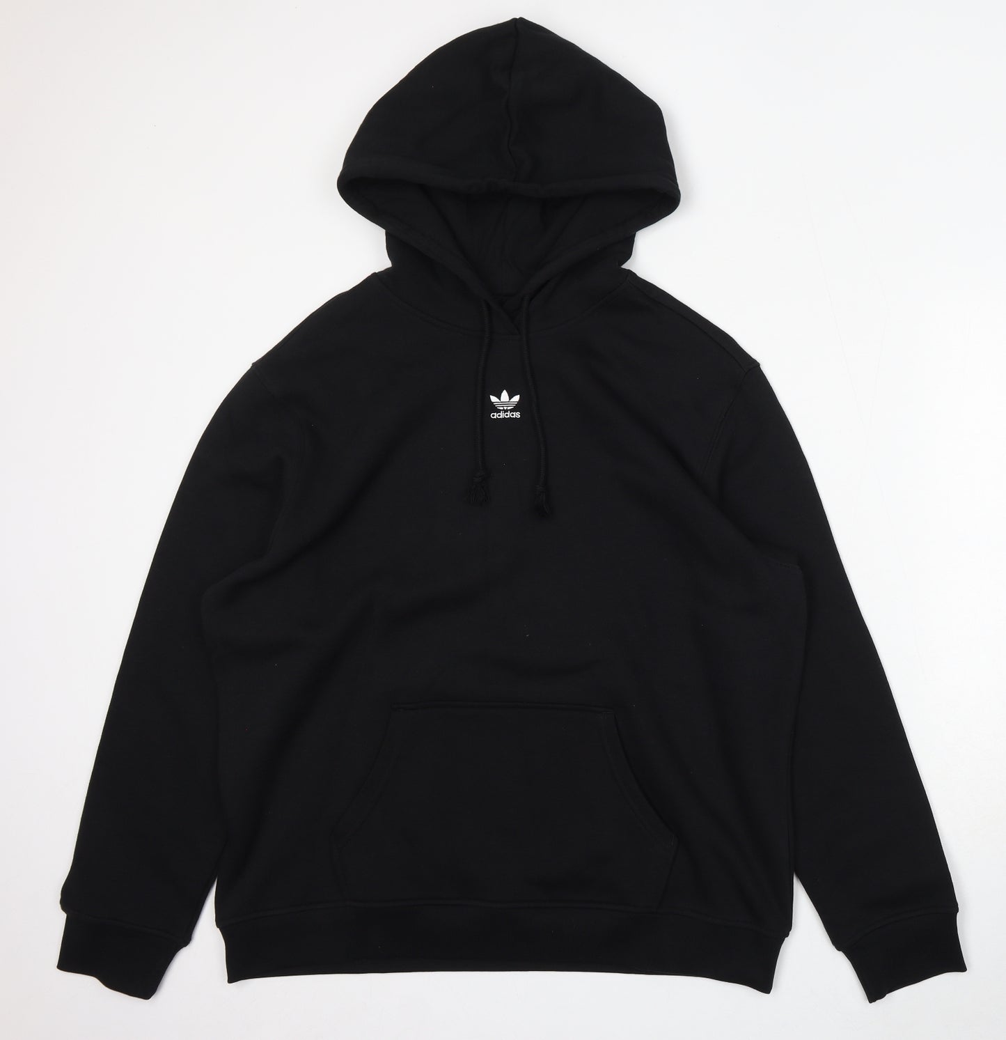adidas Womens Black Cotton Pullover Hoodie Size 22 Drawstring