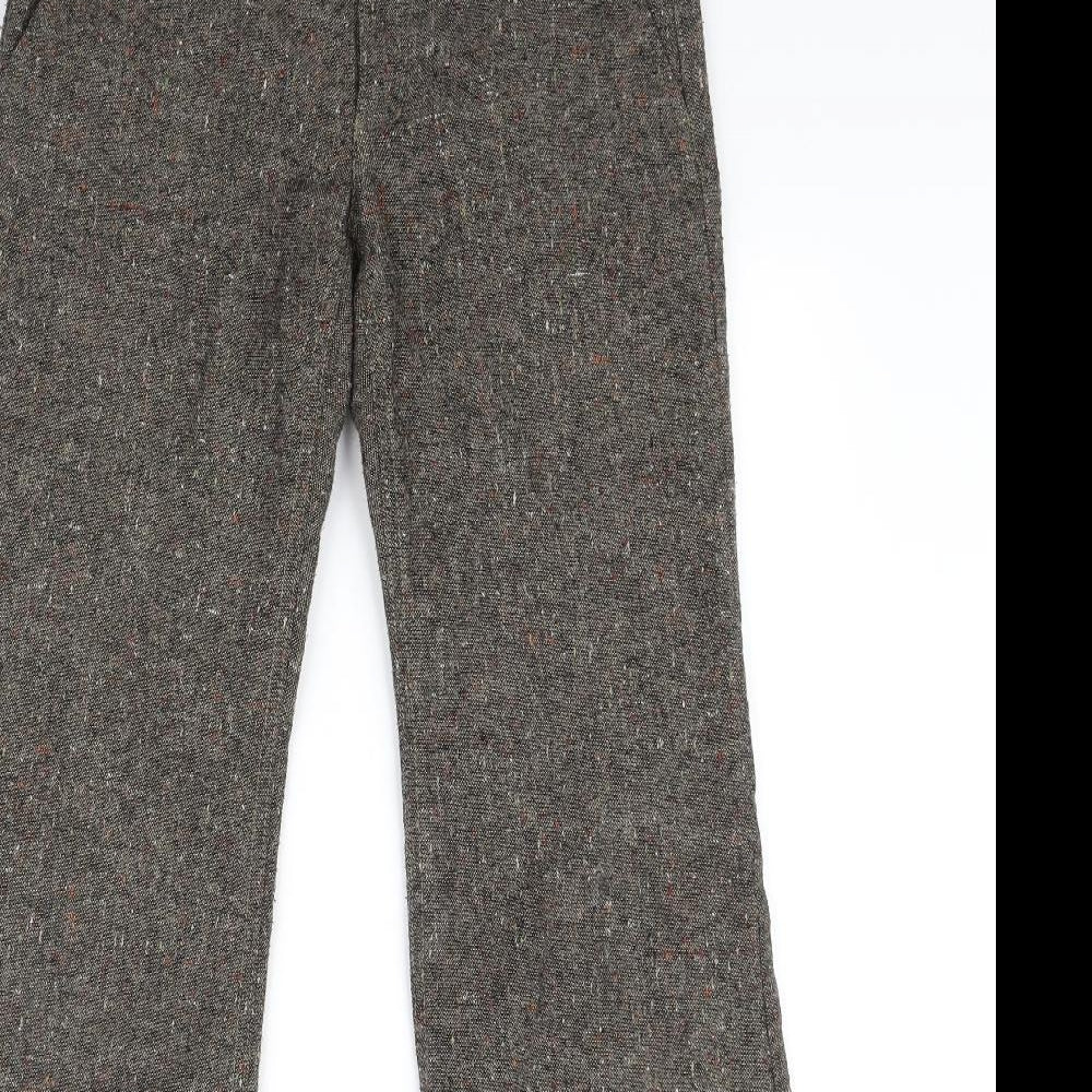 FREEMAN T. PORTER Womens Brown Wool Trousers Size S L30.5 in Regular Zip