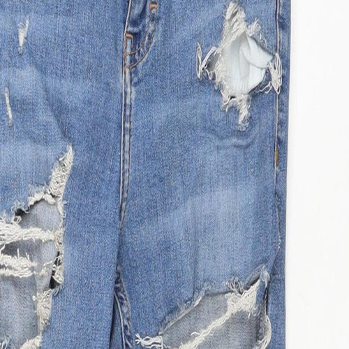 Topshop Womens Blue Cotton Skinny Jeans Size 8 L24 in Regular Zip