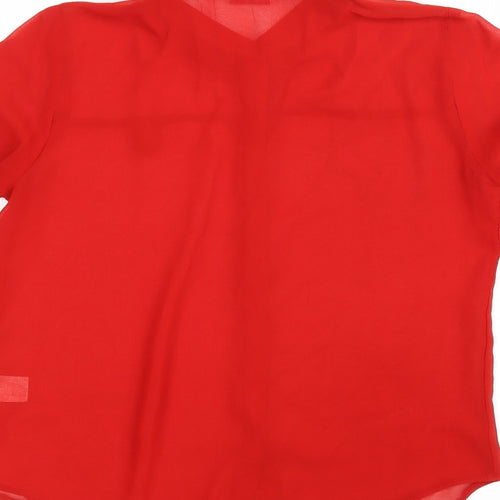 Sophie Girls Red Polyester Basic Button-Up Size 14-15 Years Collared Button