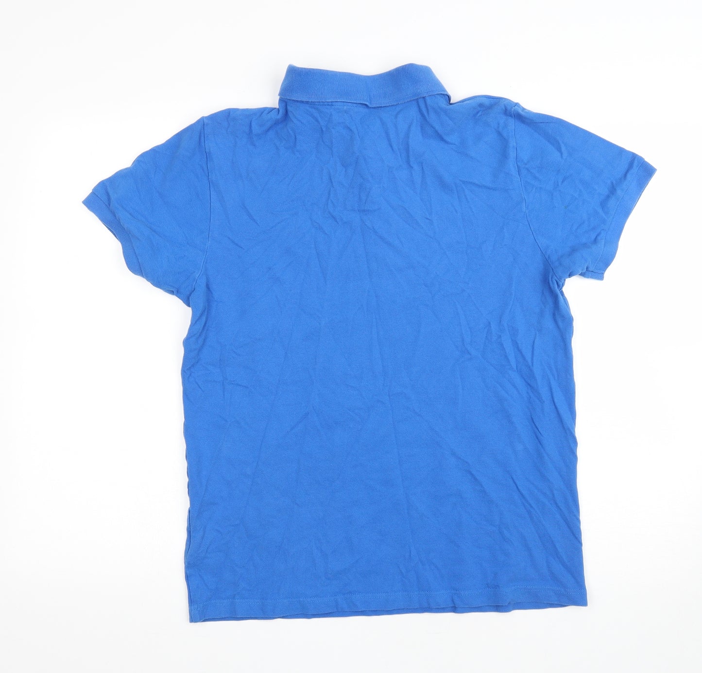 adidas Mens Blue Cotton T-Shirt Size L Collared