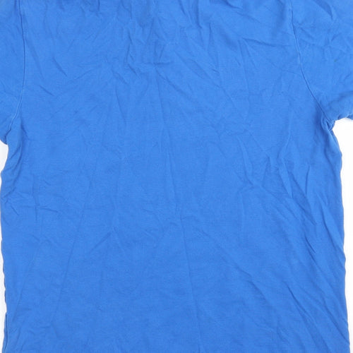adidas Mens Blue Cotton T-Shirt Size L Collared