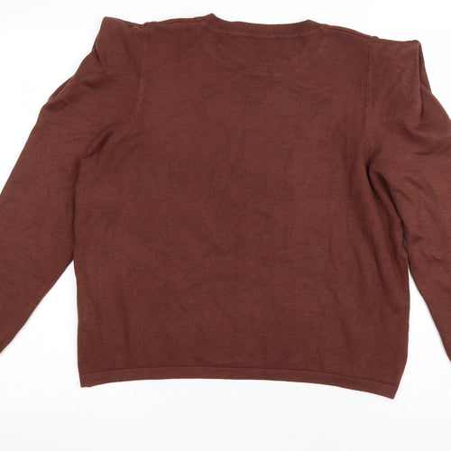 LOKITA Womens Brown Round Neck Viscose Pullover Jumper Size L