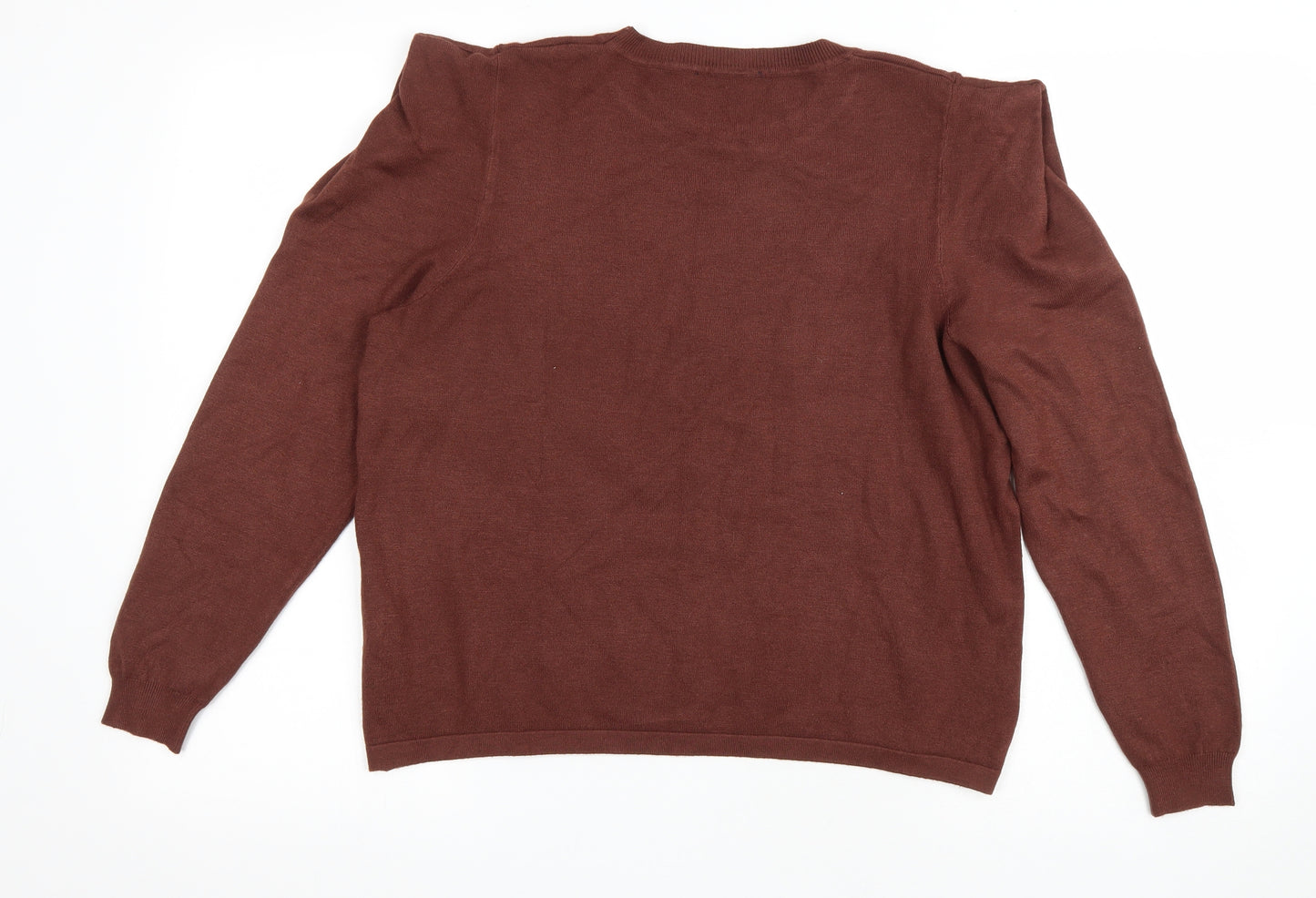 LOKITA Womens Brown Round Neck Viscose Pullover Jumper Size L