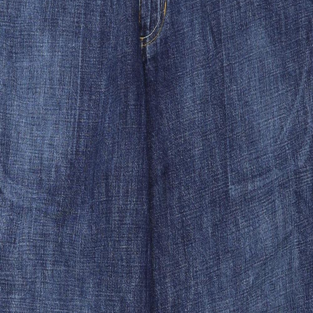 Loop Mens Blue Cotton Wide-Leg Jeans Size 2XL L34 in Regular Zip
