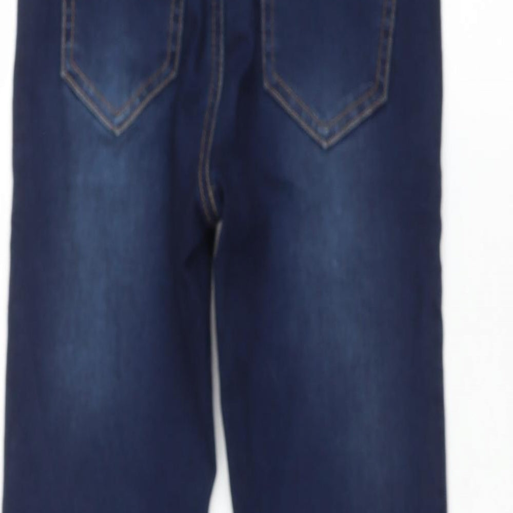 New Look Girls Blue Cotton Skinny Jeans Size 10 Years L24 in Regular Zip