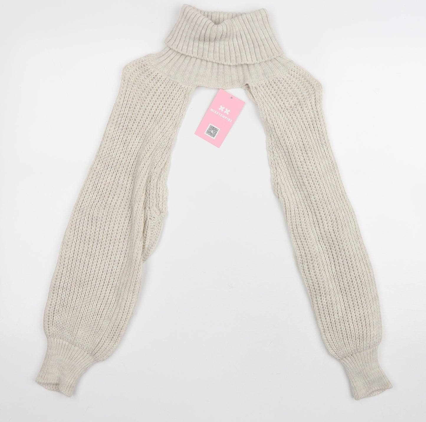 Missy Empire Womens Ivory Roll Neck Acrylic Pullover Jumper Size S