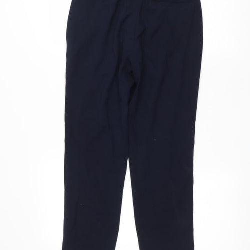Marks & Spencer Womens Blue Polyester Trousers Size 6 L25.5 in Regular Zip