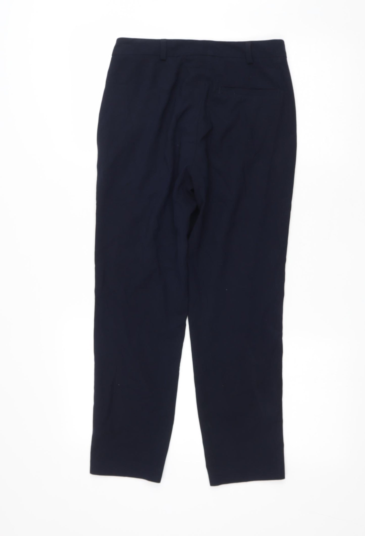 Marks & Spencer Womens Blue Polyester Trousers Size 6 L25.5 in Regular Zip