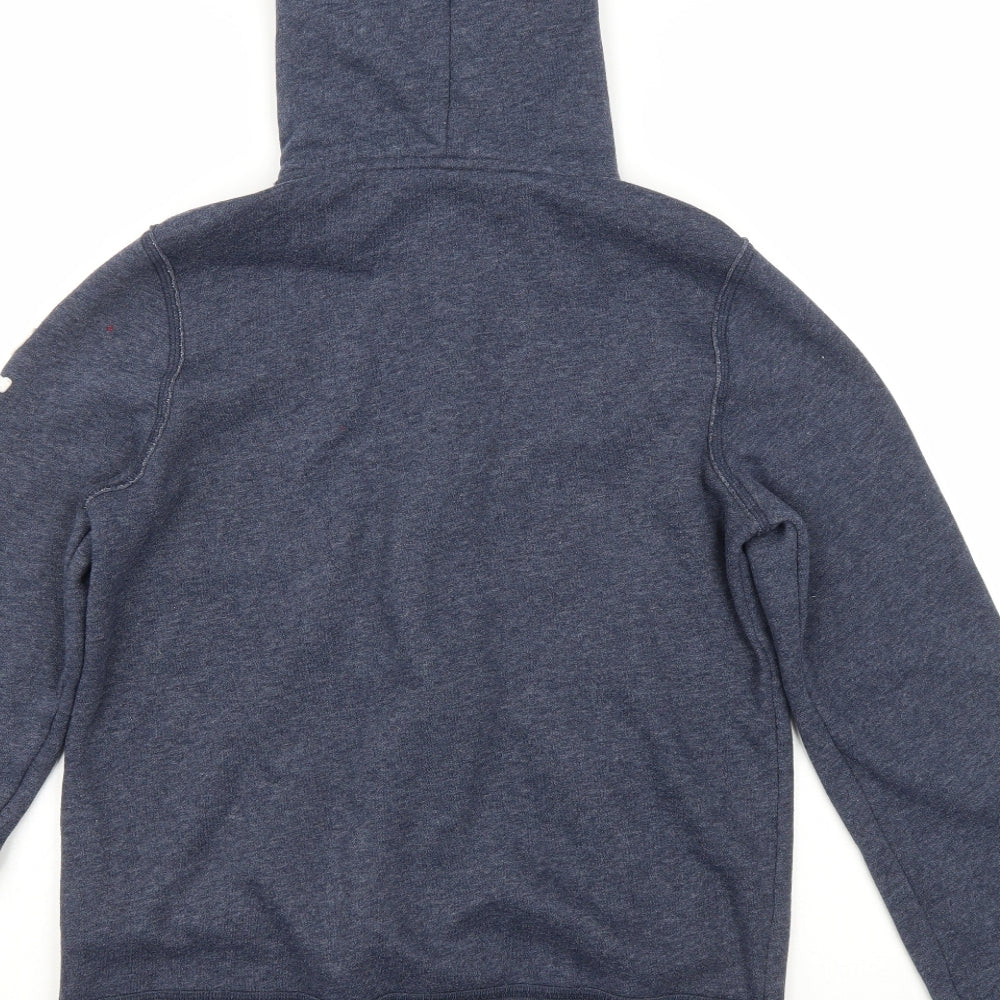 abercrombie kids Boys Blue Cotton Full Zip Hoodie Size XL Zip - Logo