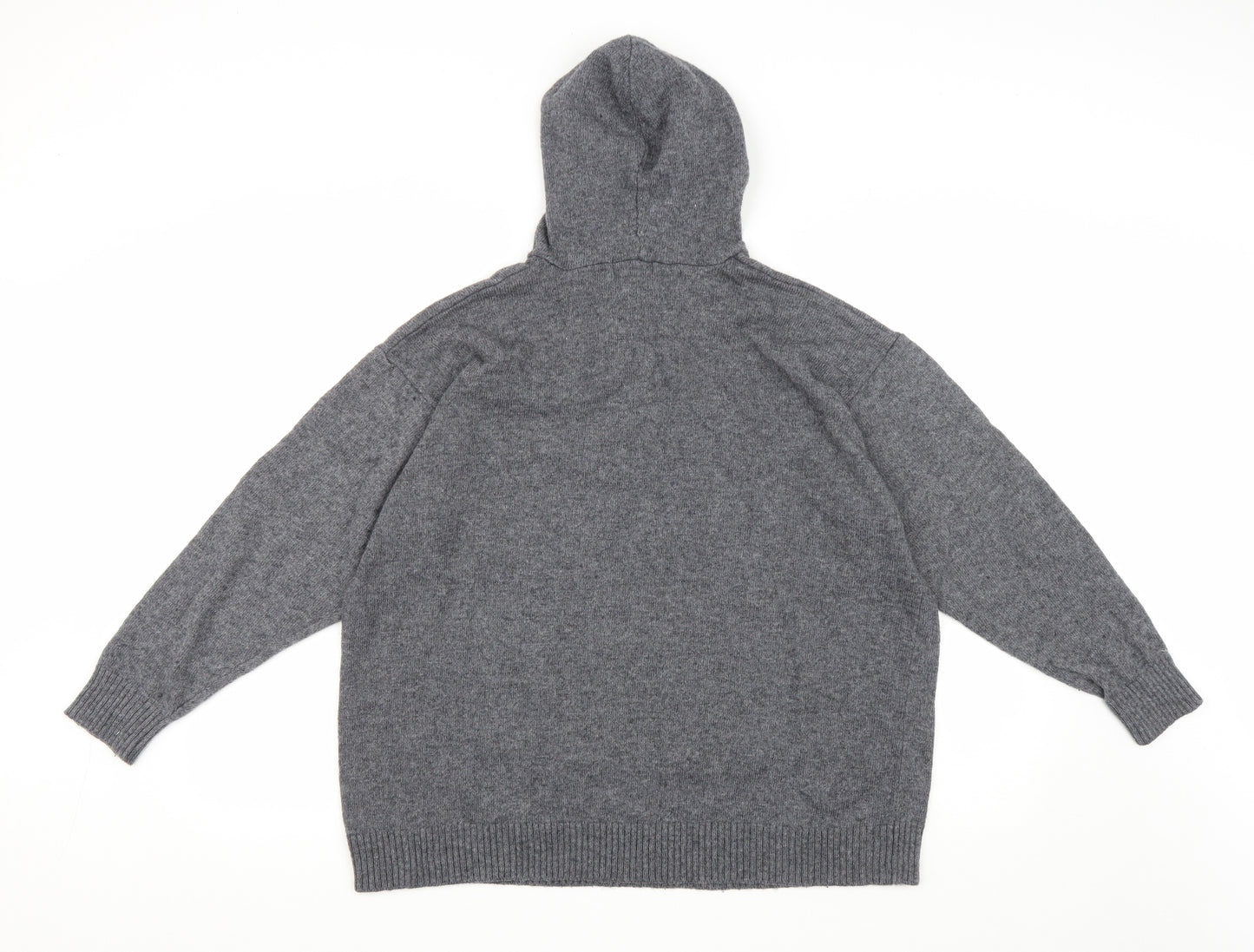 PRETTY LITTLE THING Womens Grey Round Neck Nylon Pullover Jumper Size M