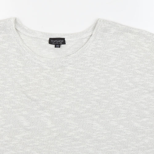 Topshop Womens Grey Round Neck Polyester Pullover Jumper Size 12