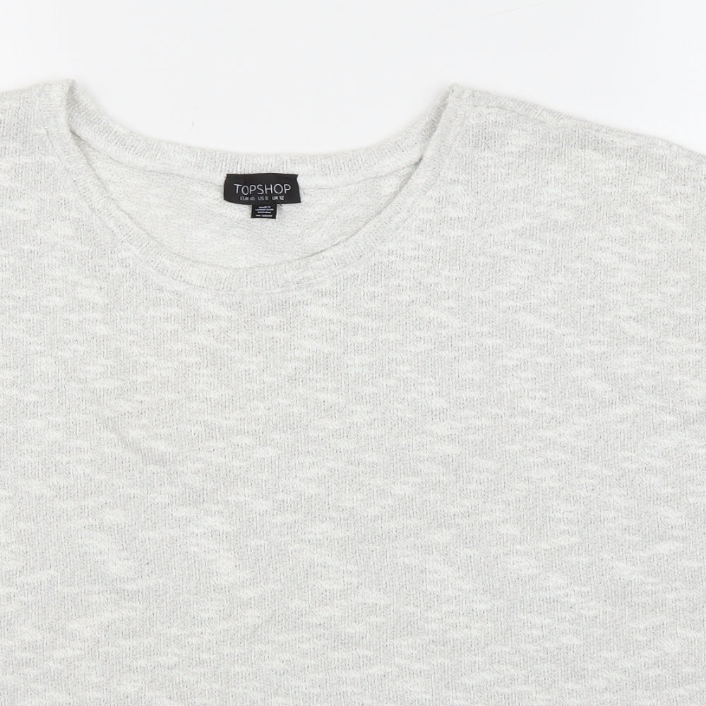 Topshop Womens Grey Round Neck Polyester Pullover Jumper Size 12