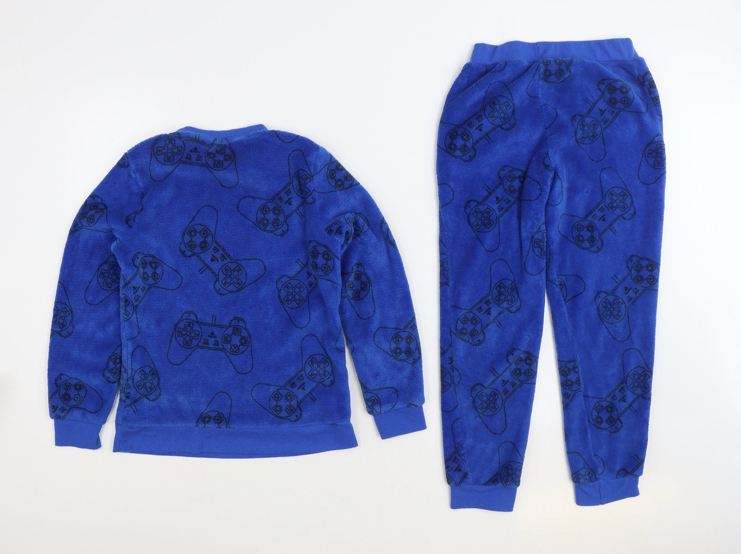 F&F Boys Blue Geometric Polyester Pyjama Set Size 10-11 Years Pullover - Playstation